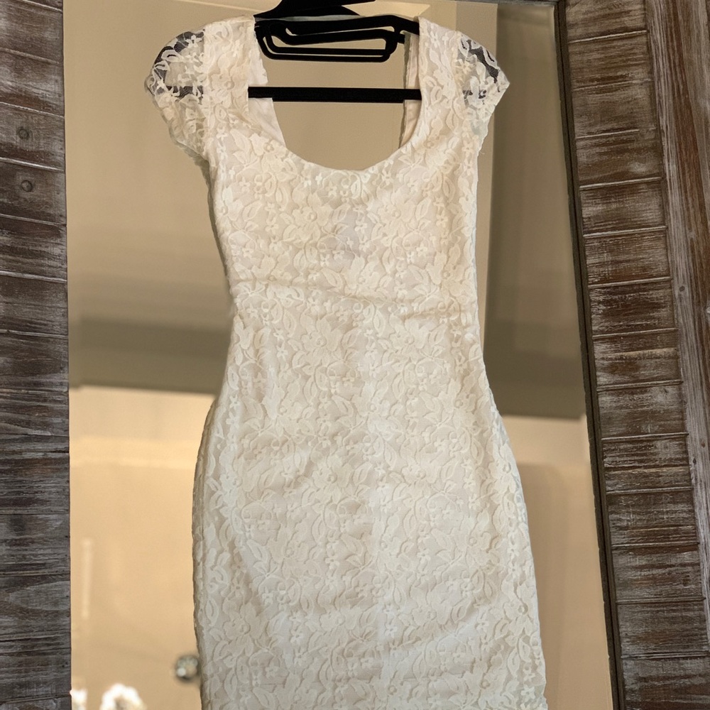 Floral Lace White Dress